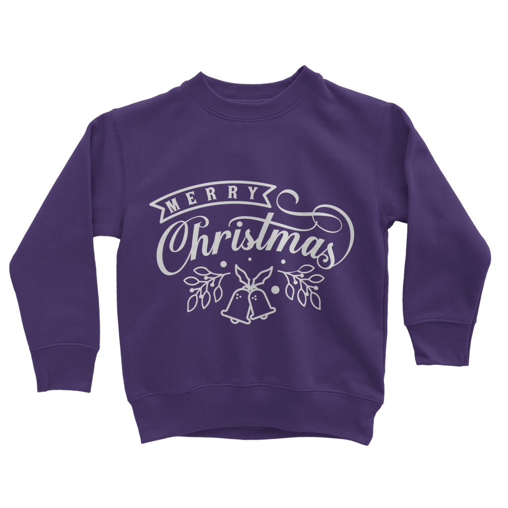 Merry Christmas White Classic Kids Sweatshirt