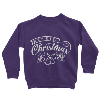 Merry Christmas White Classic Kids Sweatshirt