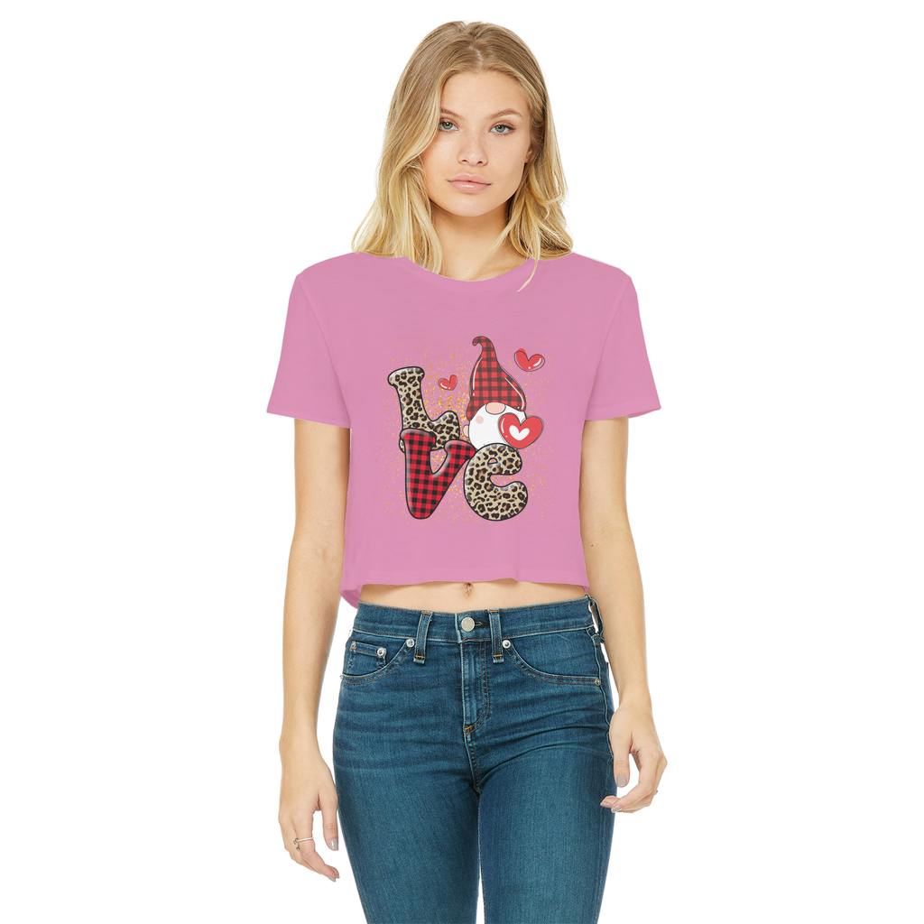 Ladies Valentine Design Classic Women's Cropped Raw Edge T-Shirt - DirectlyPersonalised