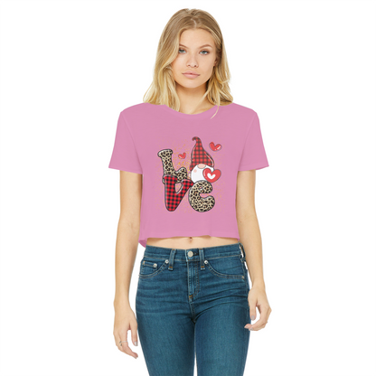 Ladies Valentine Design Classic Women's Cropped Raw Edge T-Shirt - DirectlyPersonalised