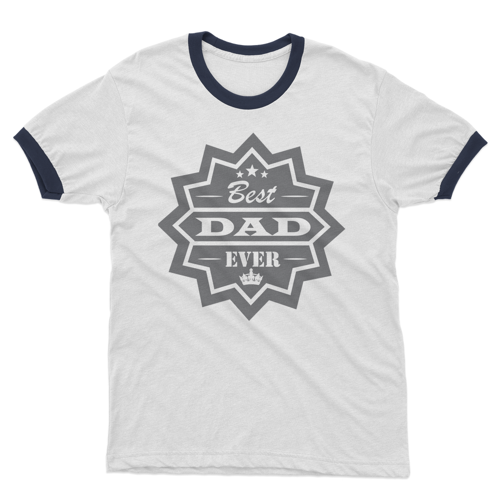Best Dad Ever Adult Ringer T-Shirt - DirectlyPersonalised