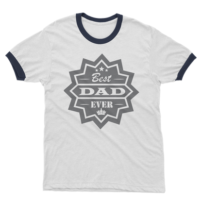 Best Dad Ever Adult Ringer T-Shirt - DirectlyPersonalised