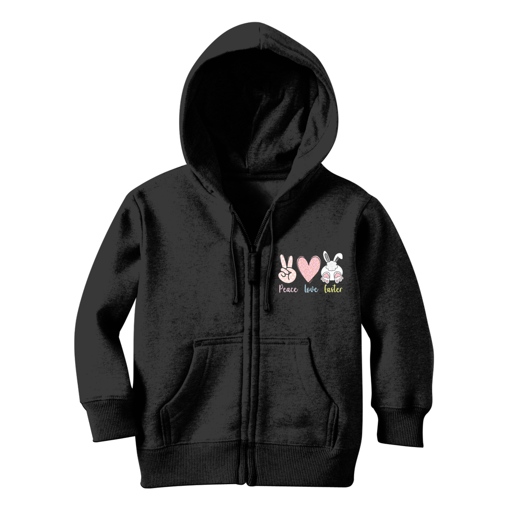PEACE LOVE EASTER Classic Kids Zip Hoodie - DirectlyPersonalised