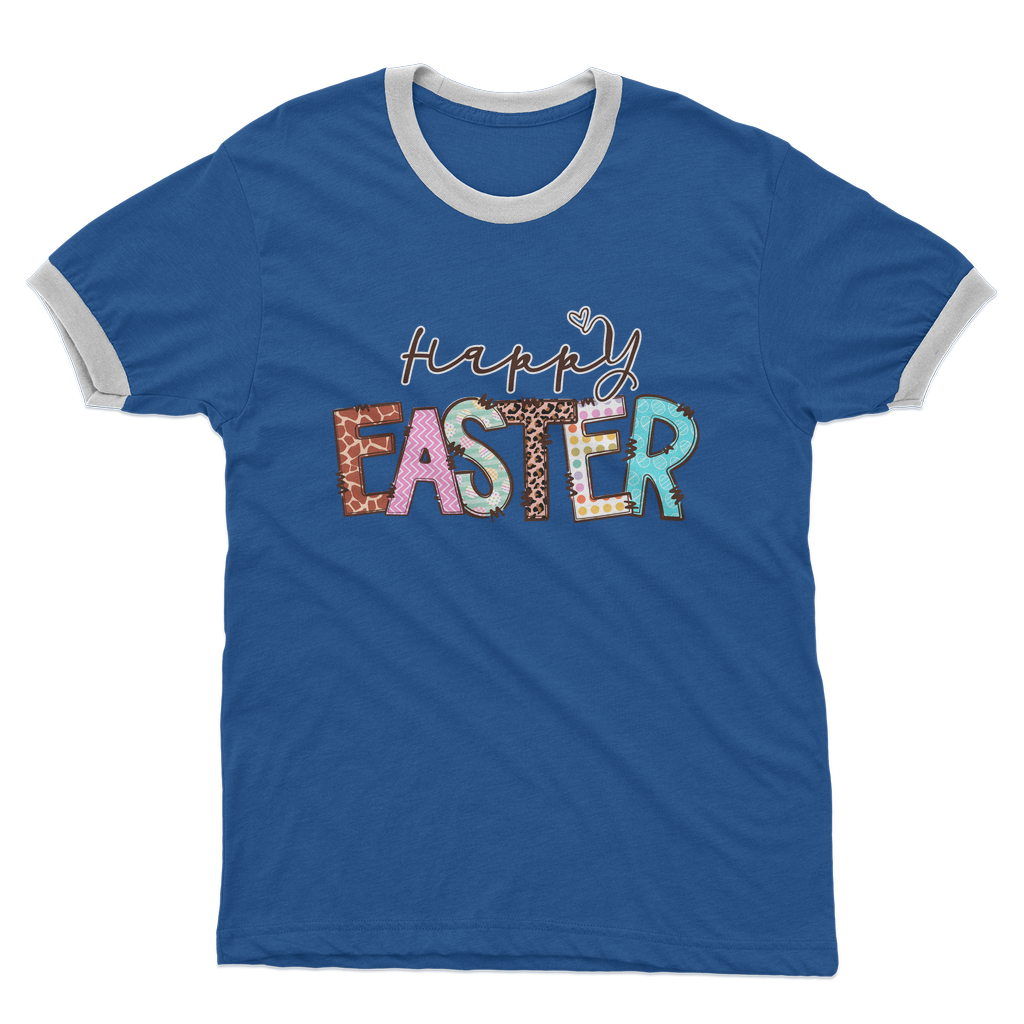 Happy Easter Adult Ringer T-Shirt - DirectlyPersonalised
