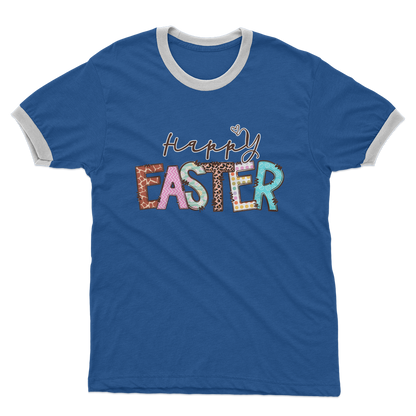 Happy Easter Adult Ringer T-Shirt - DirectlyPersonalised