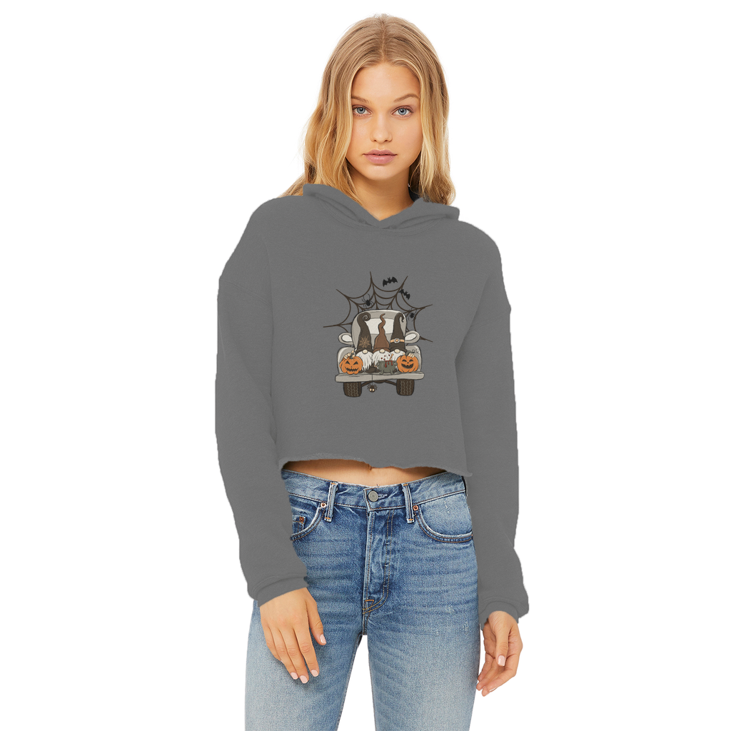 LETS GET SPOOKY Ladies Cropped Raw Edge Hoodie - DirectlyPersonalised