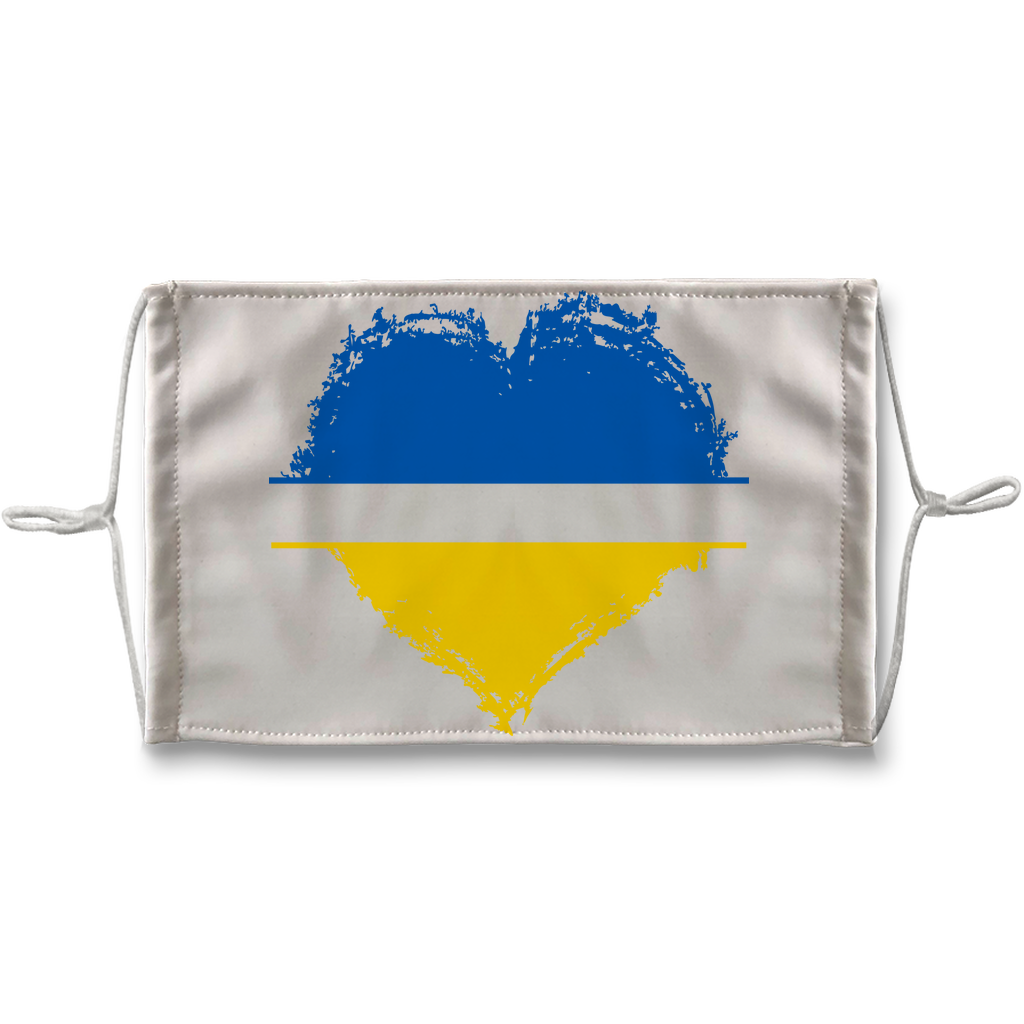 HEARTS WITH UKRAINE Sublimation Face Mask - DirectlyPersonalised