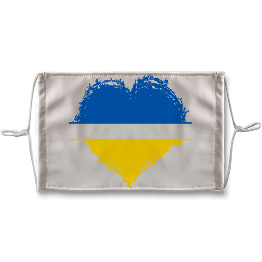 HEARTS WITH UKRAINE Sublimation Face Mask - DirectlyPersonalised