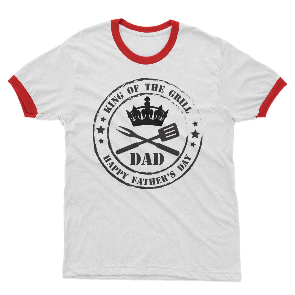 King of the Grill Adult Ringer T-Shirt - DirectlyPersonalised
