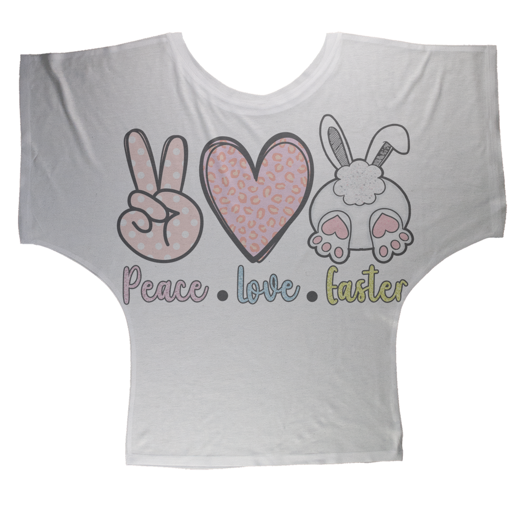 PEACE LOVE EASTER Sublimation Batwing Top - DirectlyPersonalised