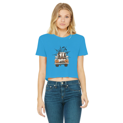 LETS GET SPOOKY Classic Women's Cropped Raw Edge T-Shirt