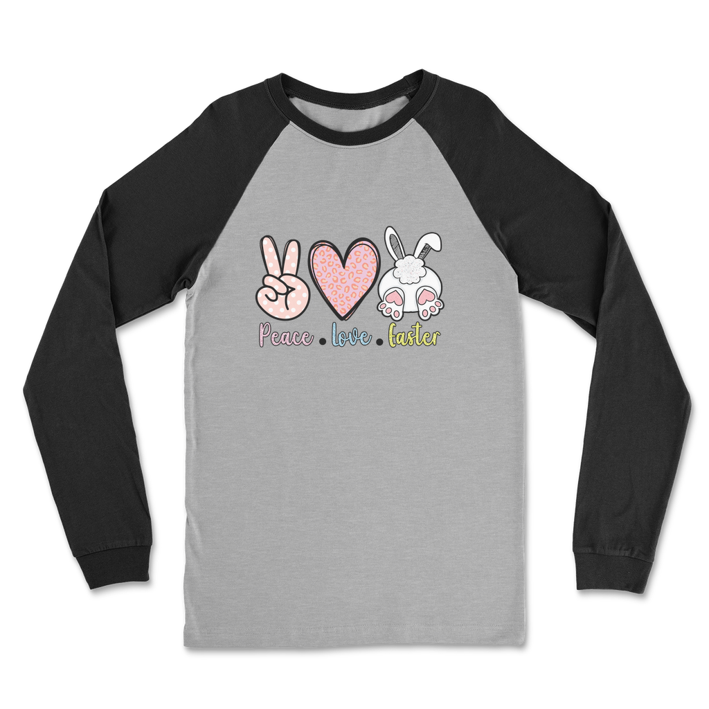 PEACE LOVE EASTER Classic Raglan Long Sleeve Shirt - DirectlyPersonalised