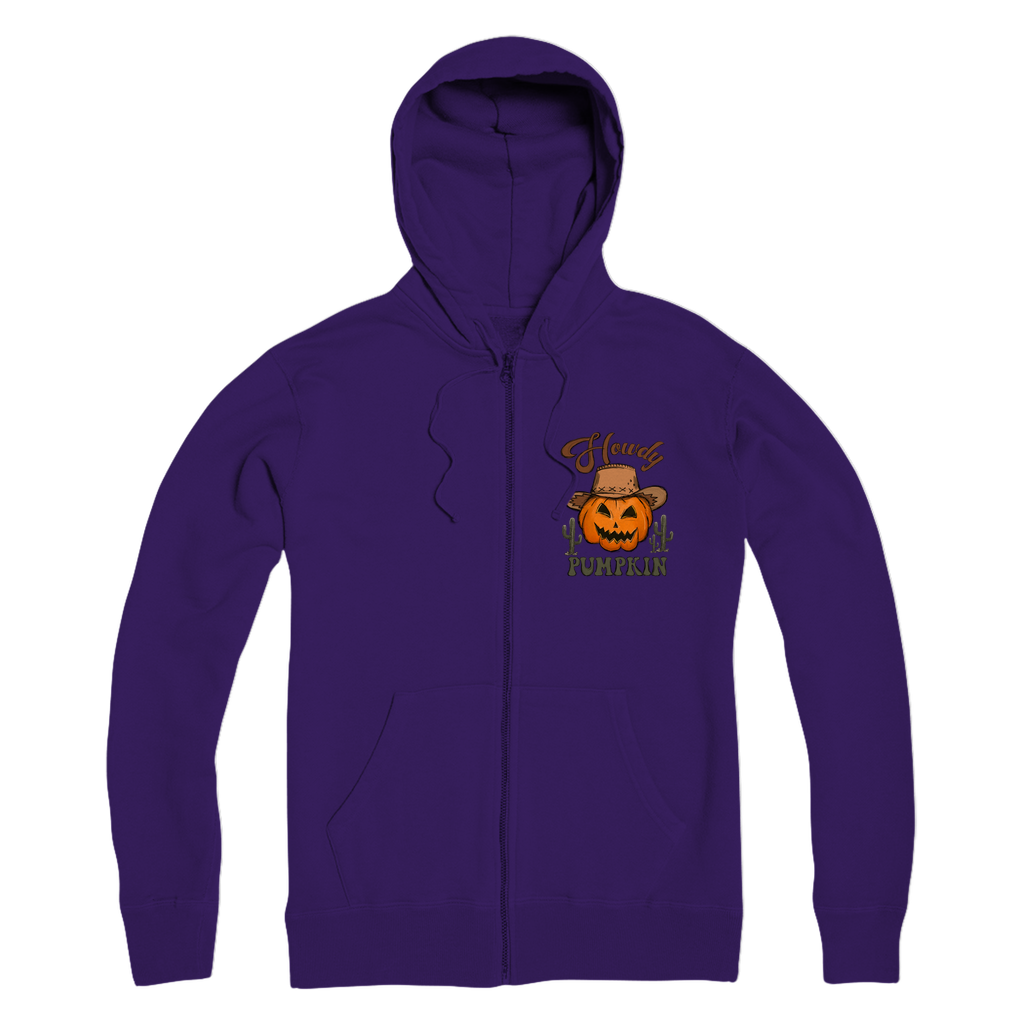 HOWDY PUMPKIN Premium Adult Zip Hoodie - DirectlyPersonalised