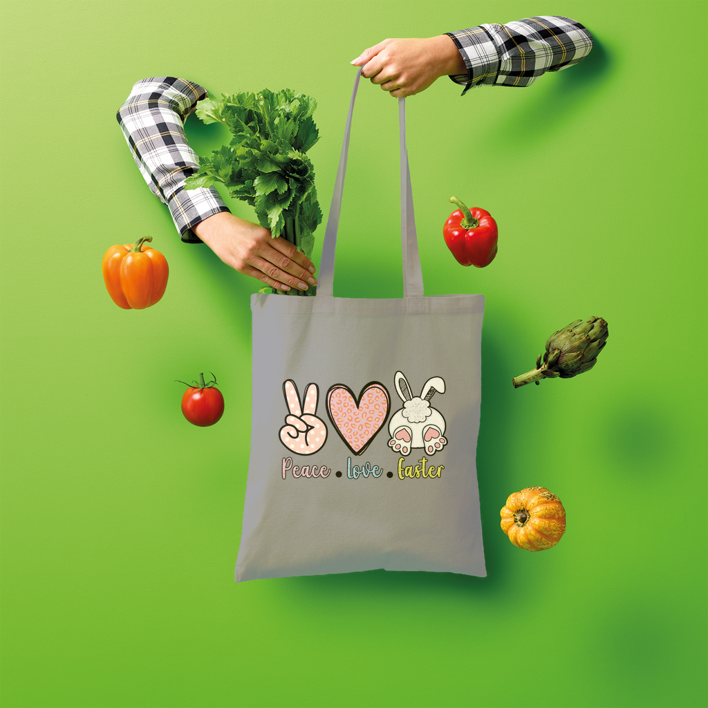 PEACE LOVE EASTER Shopper Tote Bag - DirectlyPersonalised