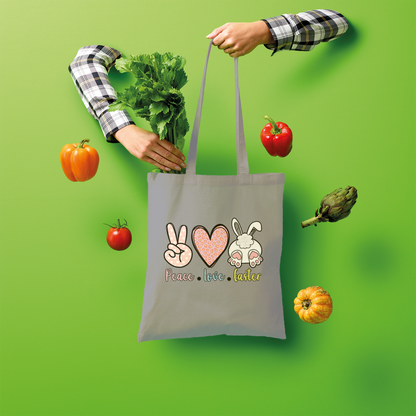 PEACE LOVE EASTER Shopper Tote Bag - DirectlyPersonalised