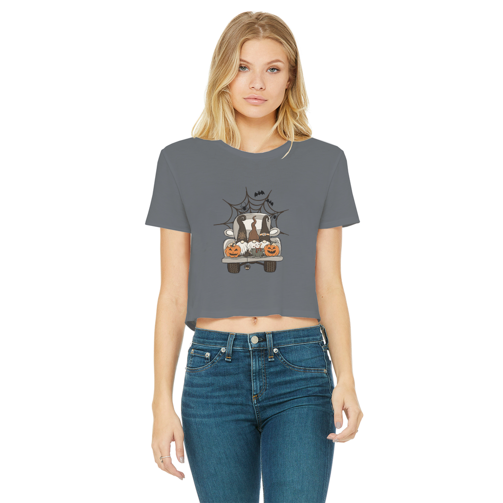 LETS GET SPOOKY Classic Women's Cropped Raw Edge T-Shirt - DirectlyPersonalised