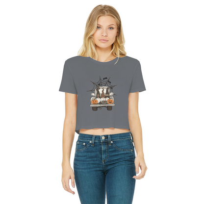 LETS GET SPOOKY Classic Women's Cropped Raw Edge T-Shirt - DirectlyPersonalised