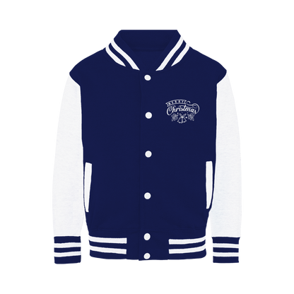 Merry Christmas White Varsity Jacket