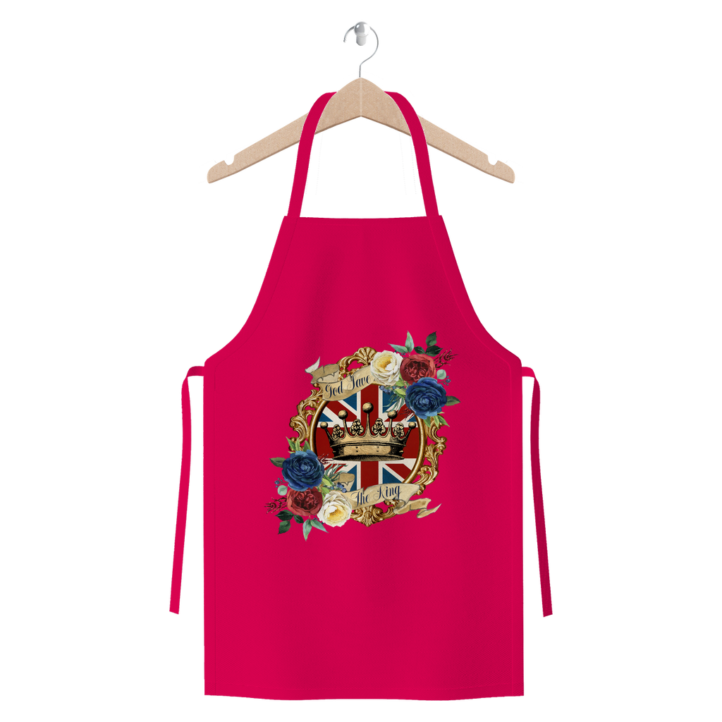 GOD SAVE THE KING Premium Jersey Apron - DirectlyPersonalised