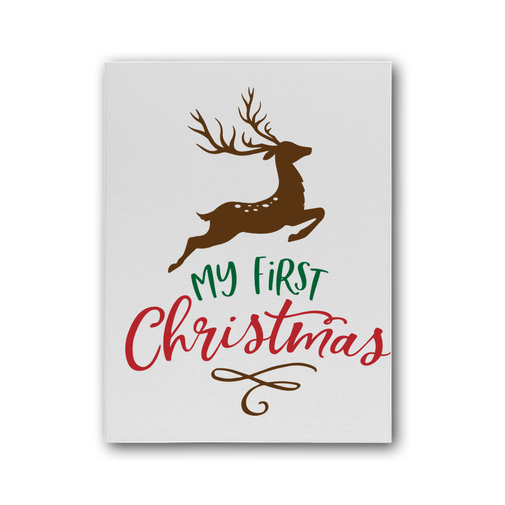 My First Christmas Colour Premium Stretched Canvas - DirectlyPersonalised