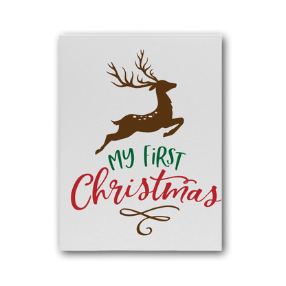 My First Christmas Colour Premium Stretched Canvas - DirectlyPersonalised