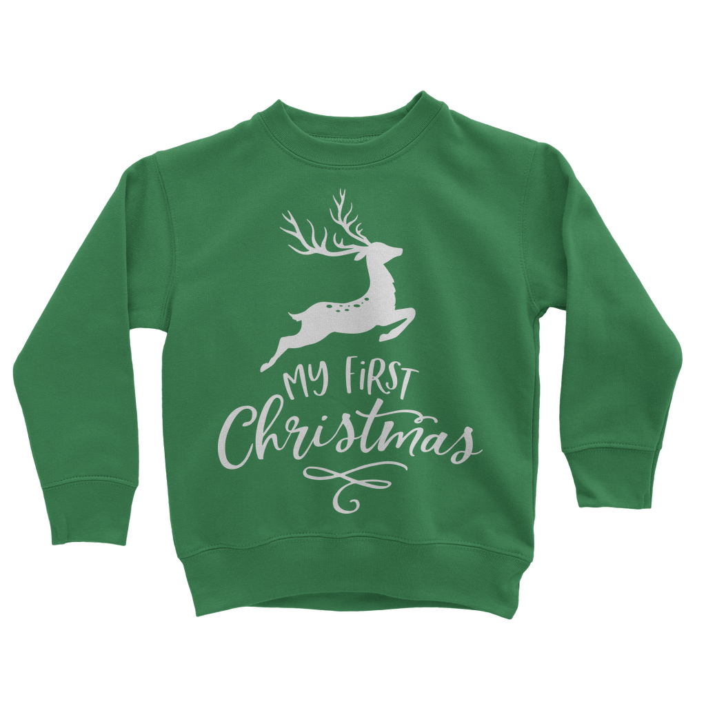 My First Christmas White Classic Kids Sweatshirt - DirectlyPersonalised