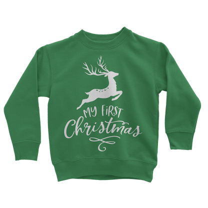 My First Christmas White Classic Kids Sweatshirt - DirectlyPersonalised