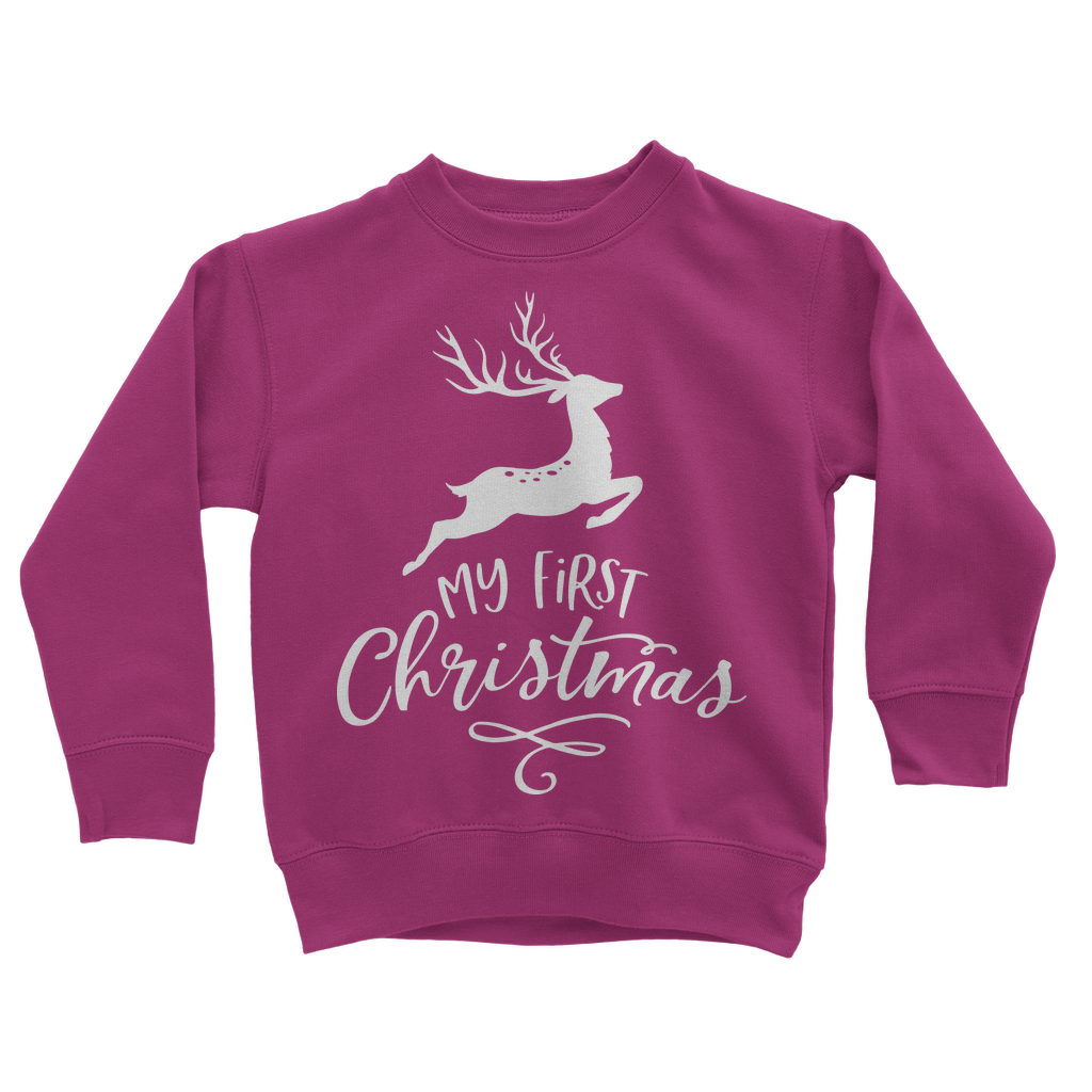 My First Christmas White Classic Kids Sweatshirt - DirectlyPersonalised