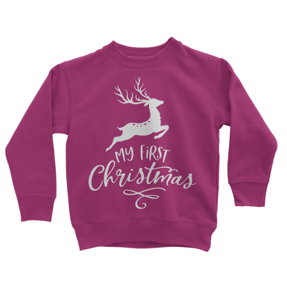 My First Christmas White Classic Kids Sweatshirt - DirectlyPersonalised