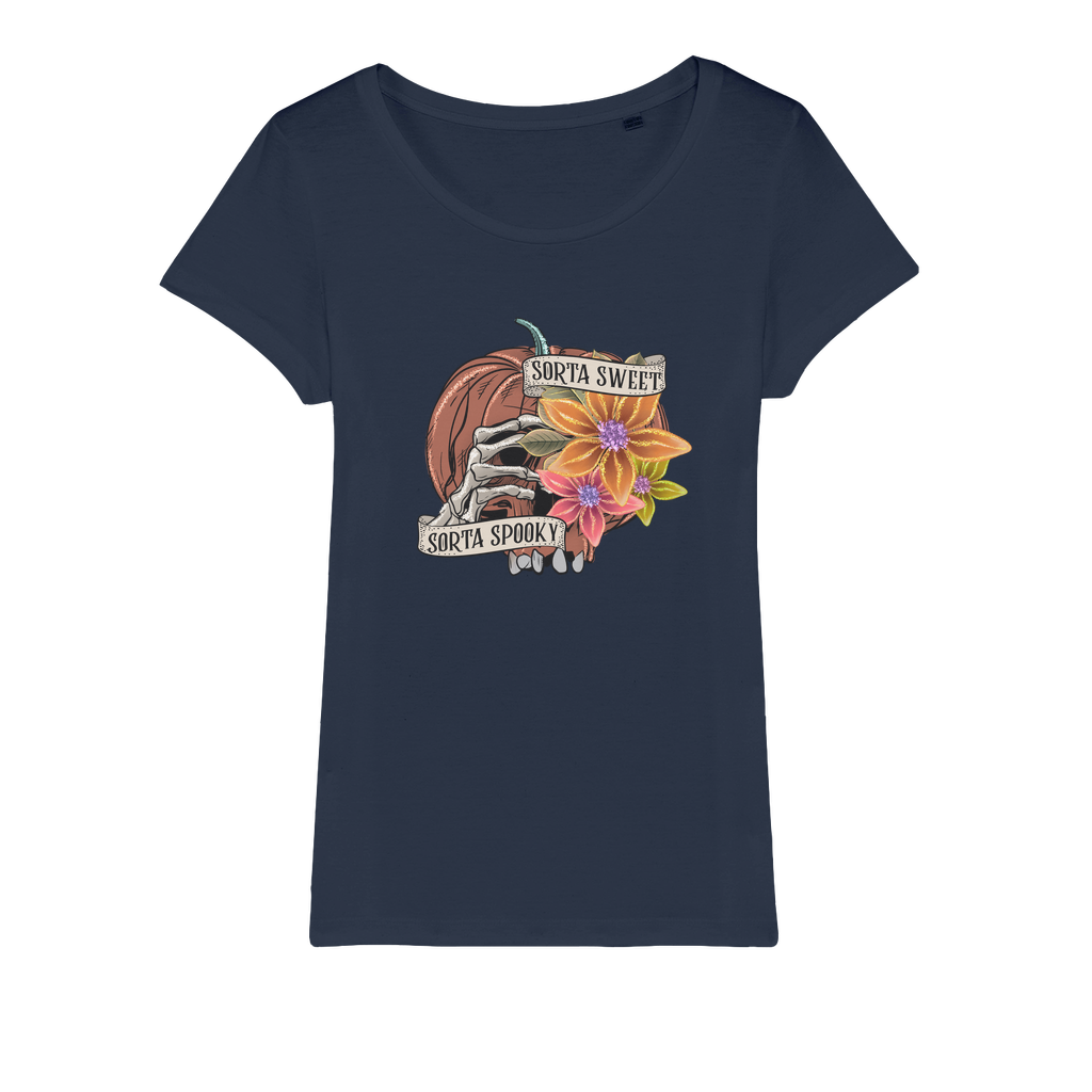 SORTA SWEET - SORTA SPOOKY Organic Jersey Womens T-Shirt - DirectlyPersonalised