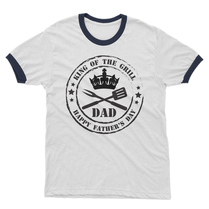 King of the Grill Adult Ringer T-Shirt - DirectlyPersonalised