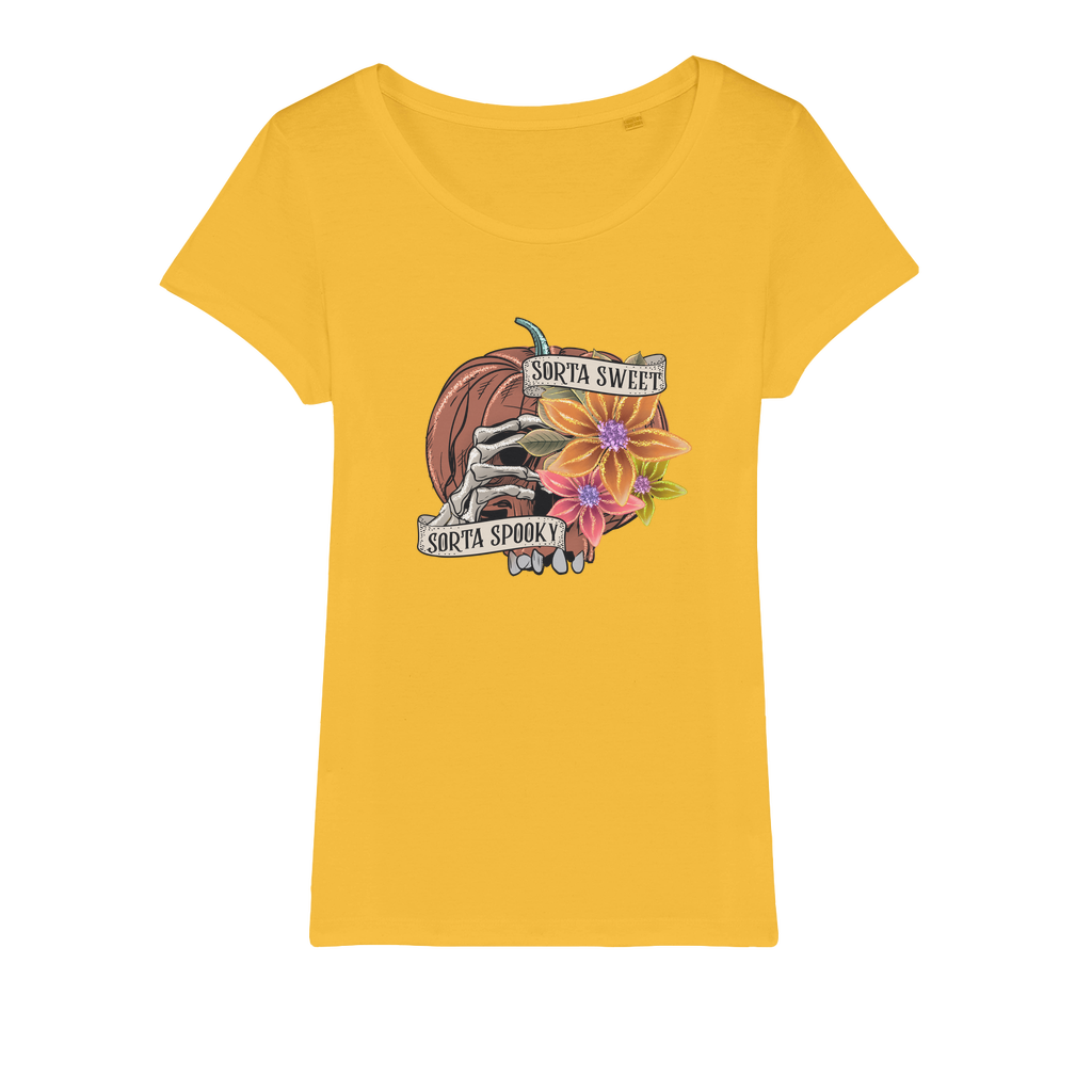 SORTA SWEET - SORTA SPOOKY Organic Jersey Womens T-Shirt - DirectlyPersonalised