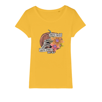 SORTA SWEET - SORTA SPOOKY Organic Jersey Womens T-Shirt - DirectlyPersonalised
