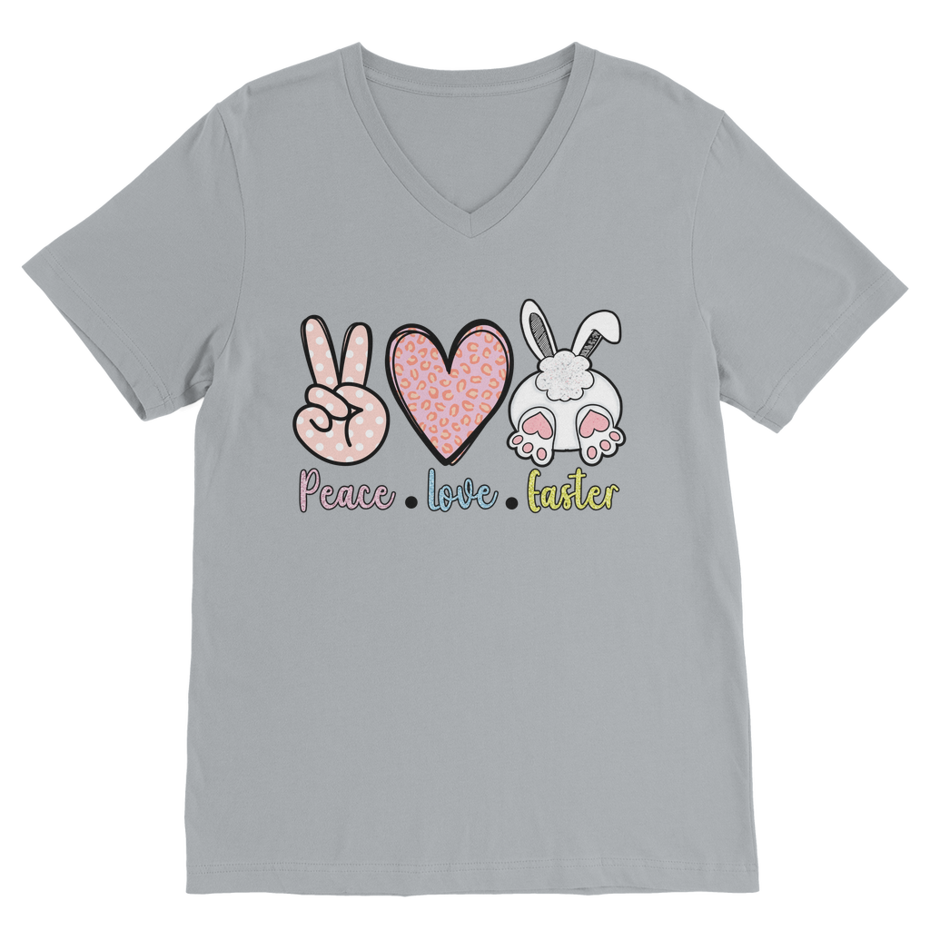 PEACE LOVE EASTER Classic V-Neck T-Shirt - DirectlyPersonalised