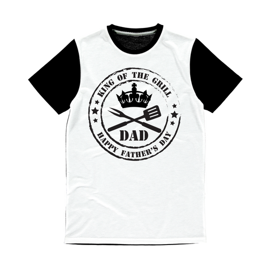 King of the Grill Classic Sublimation Panel T-Shirt - DirectlyPersonalised