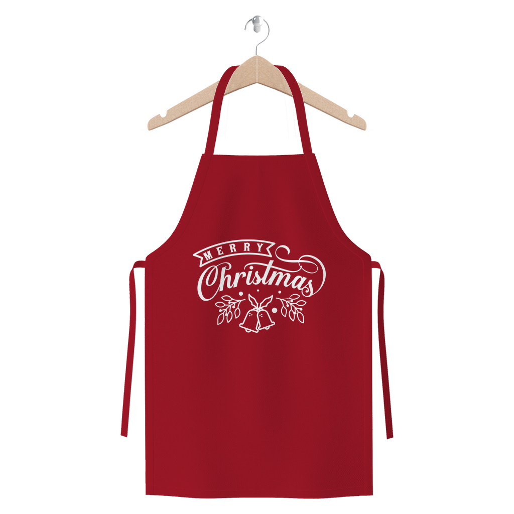 Merry Christmas White Premium Jersey Apron