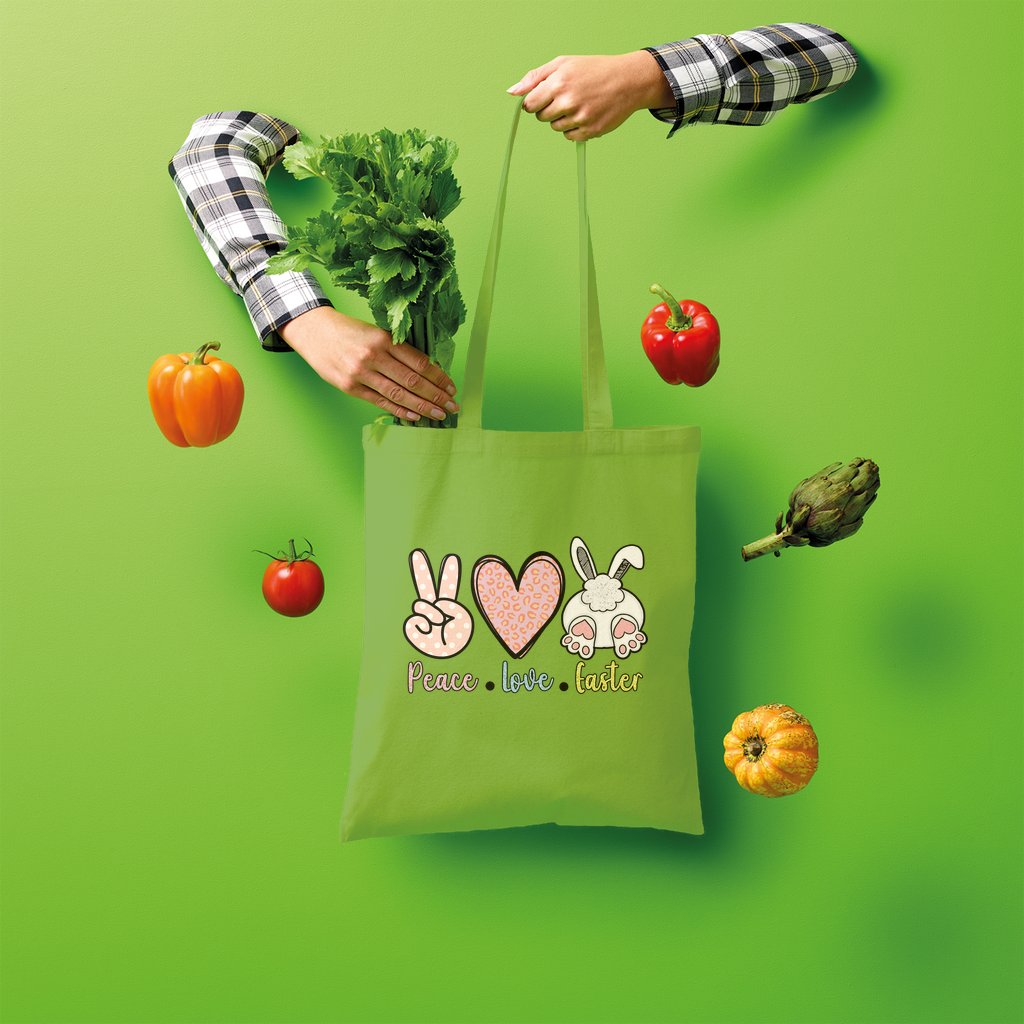 PEACE LOVE EASTER Shopper Tote Bag - DirectlyPersonalised