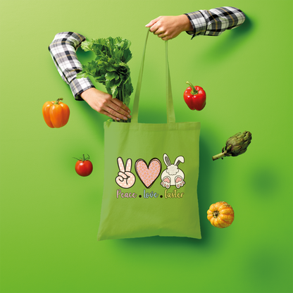 PEACE LOVE EASTER Shopper Tote Bag - DirectlyPersonalised
