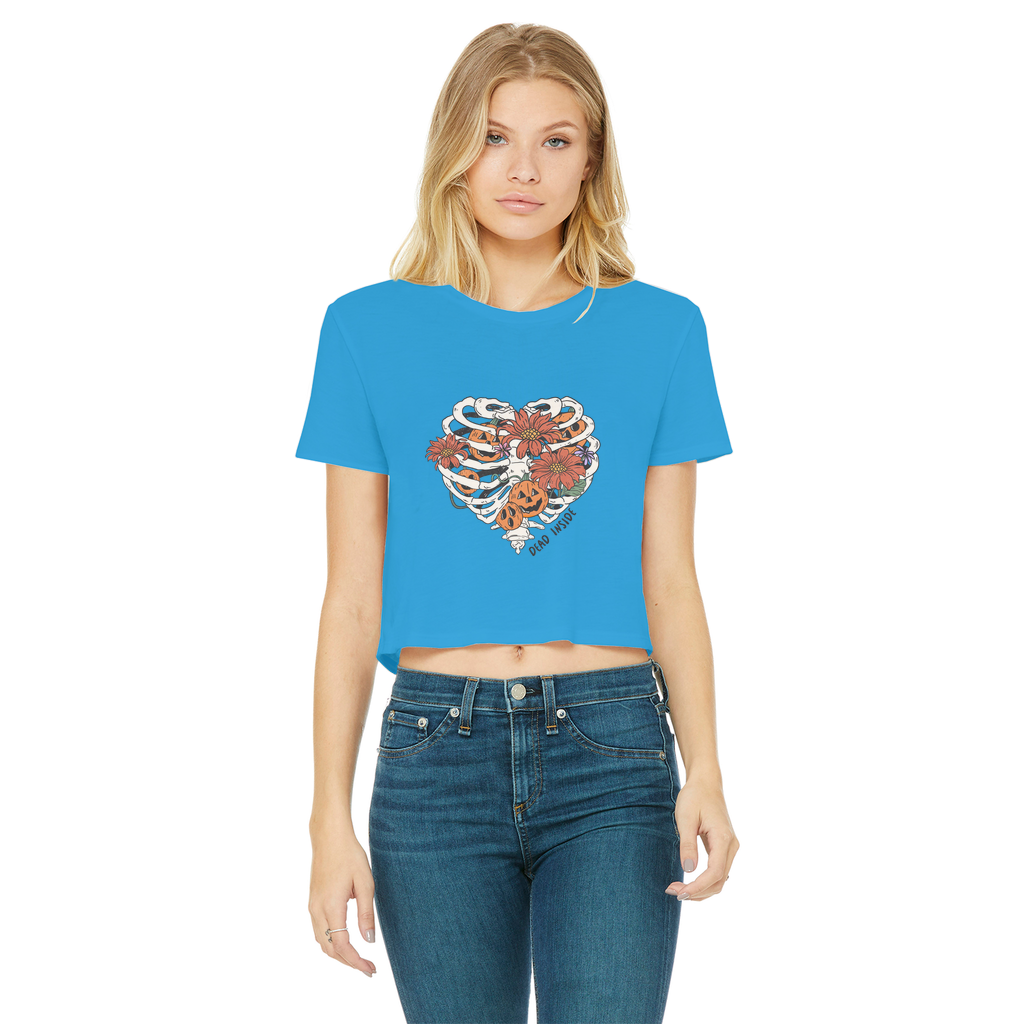 RIB CAGE Classic Women's Cropped Raw Edge T-Shirt - DirectlyPersonalised