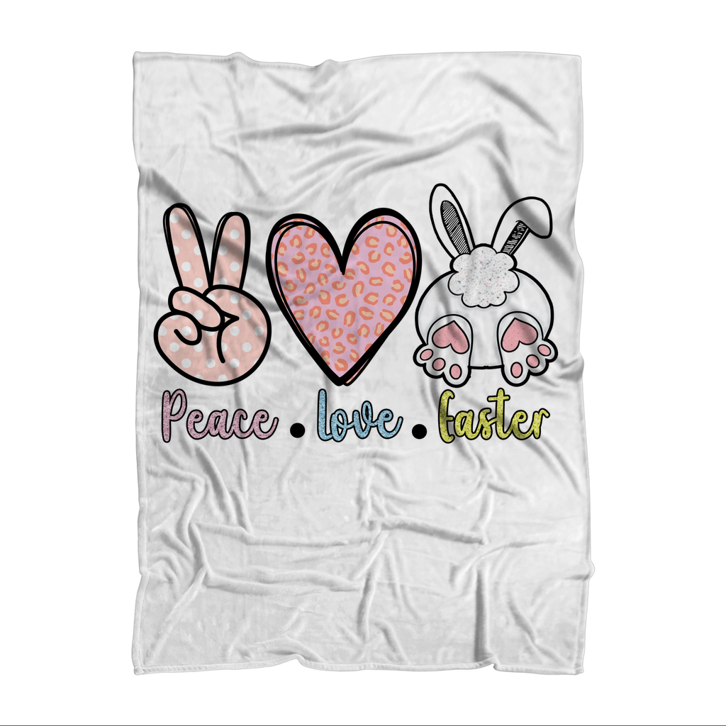 PEACE LOVE EASTER Sublimation Throw Blanket - DirectlyPersonalised