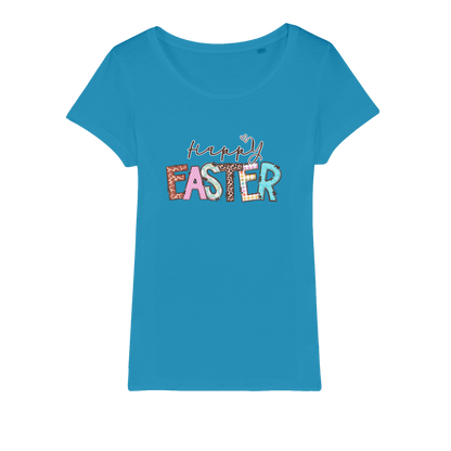 Happy Easter Organic Jersey Womens T-Shirt - DirectlyPersonalised