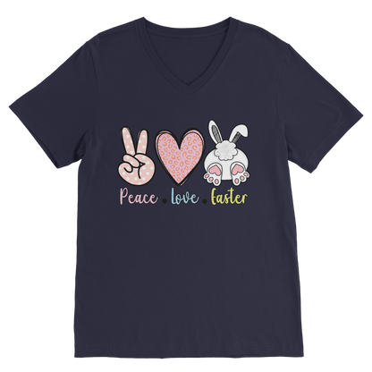 PEACE LOVE EASTER Classic V-Neck T-Shirt - DirectlyPersonalised