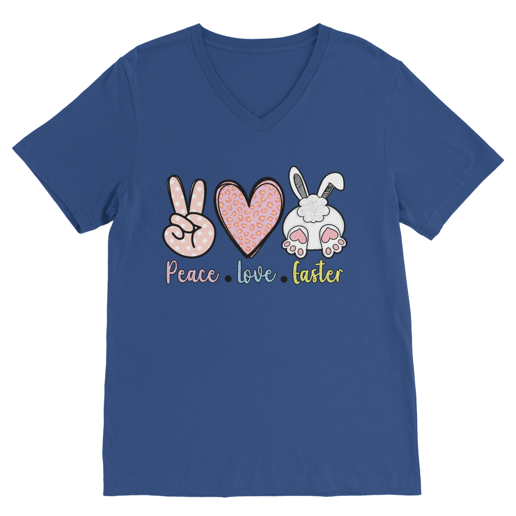 PEACE LOVE EASTER Classic V-Neck T-Shirt - DirectlyPersonalised