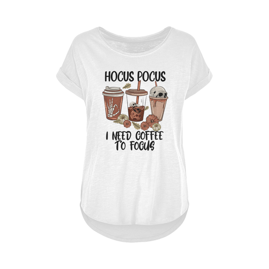 HOCUS POCUS -COFFEE DESIGN Women's Long Slub T-Shirt XS-5XL - DirectlyPersonalised