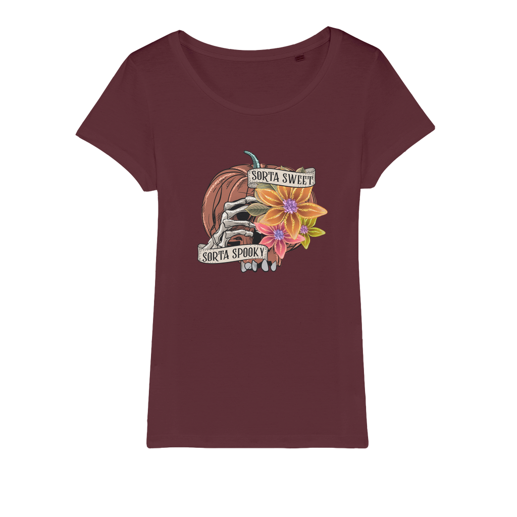 SORTA SWEET - SORTA SPOOKY Organic Jersey Womens T-Shirt - DirectlyPersonalised