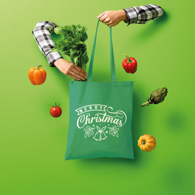 Merry Christmas White Shopper Tote Bag