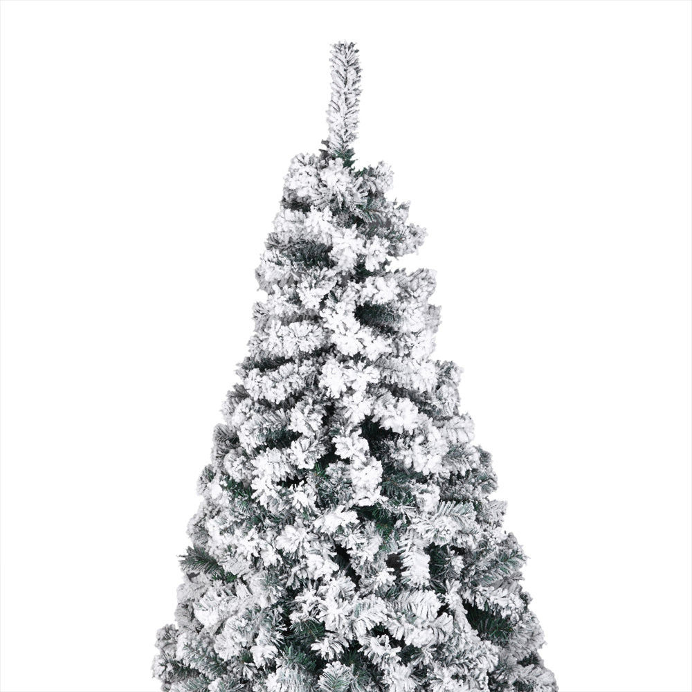 7ft PVC Flocking Christmas Tree 1300 Branches Spread Out Natural Tree - DirectlyPersonalised