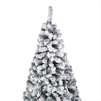 7ft PVC Flocking Christmas Tree 1300 Branches Spread Out Natural Tree - DirectlyPersonalised