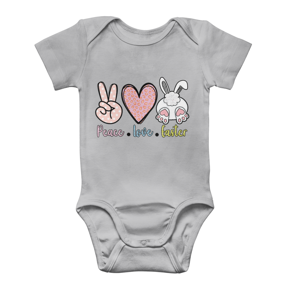 PEACE LOVE EASTER Classic Baby Onesie Bodysuit - DirectlyPersonalised