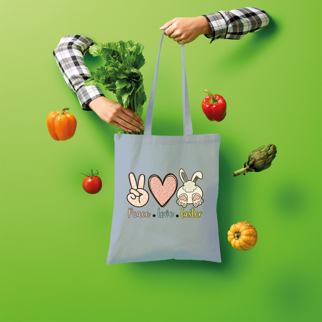 PEACE LOVE EASTER Shopper Tote Bag - DirectlyPersonalised